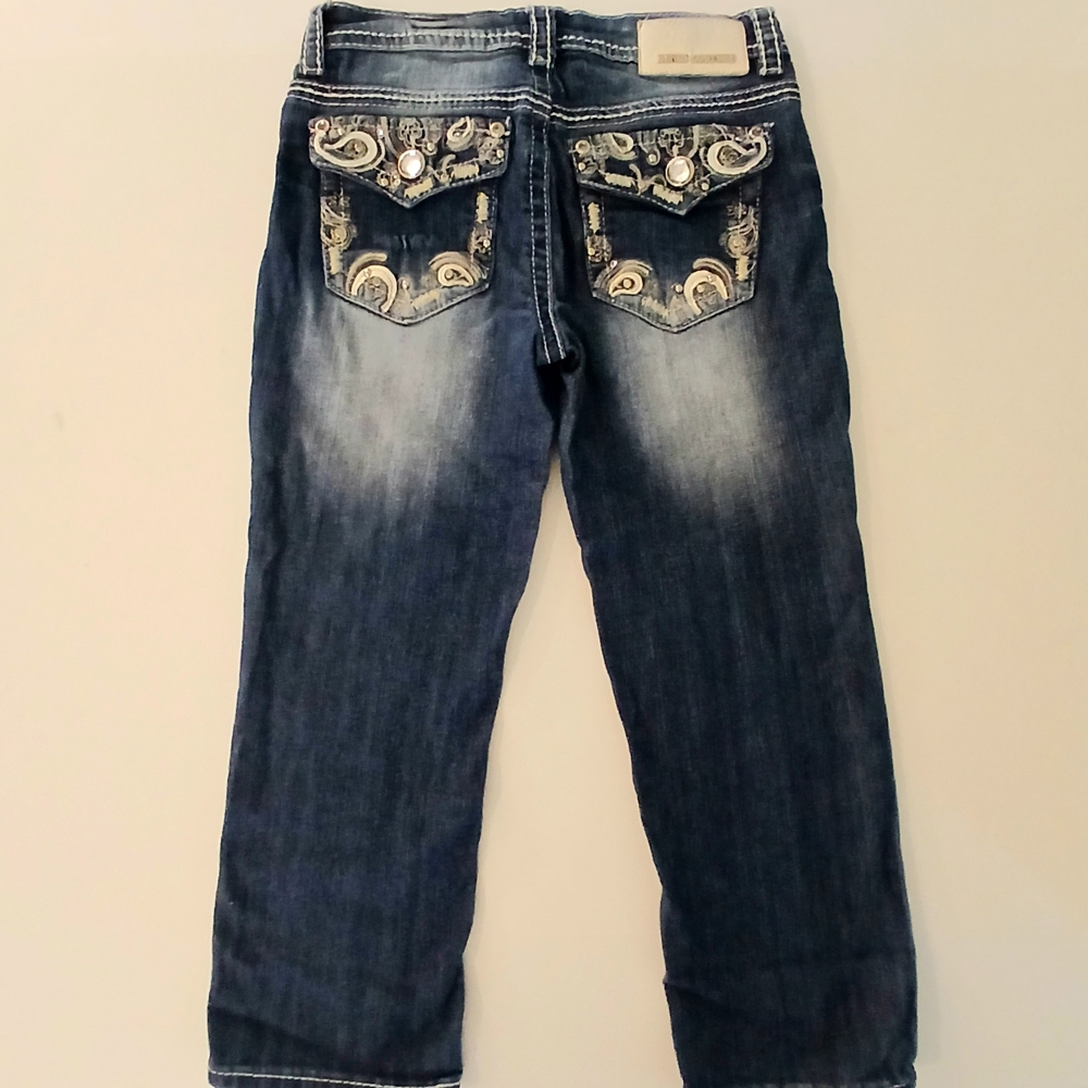 Denim Couture Capri Embellished Jeans Size 1